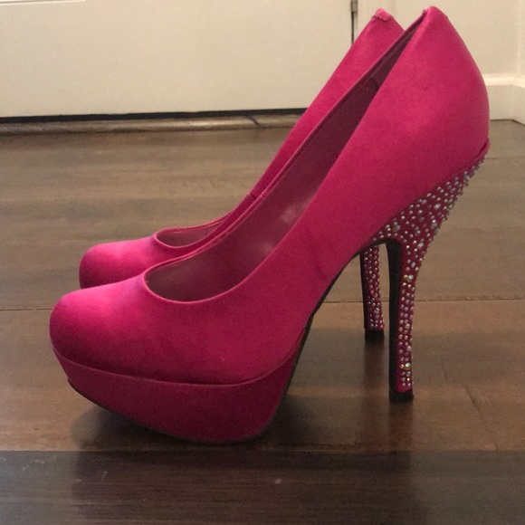 Bakers Shoes Bakers Pink Rhinestone Heels Size 65 Poshmark